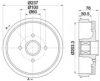 HELLA 8DT 355 300-971 Brake Drum